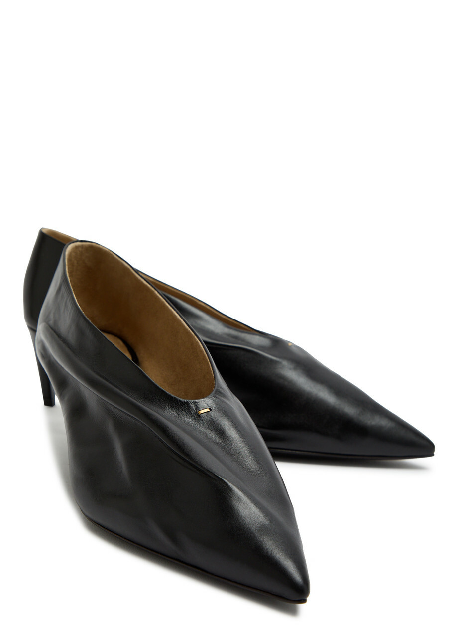 Khaite Miriam 50 Draped Leather Pumps