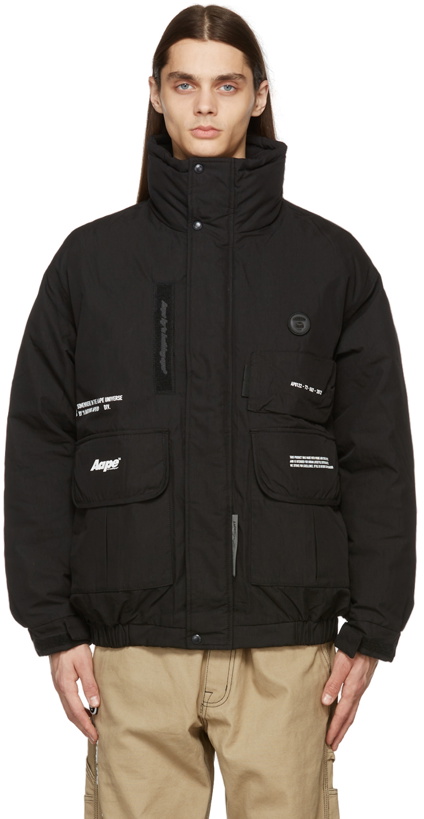 Photo: AAPE by A Bathing Ape Black Insulated Twill Jacket