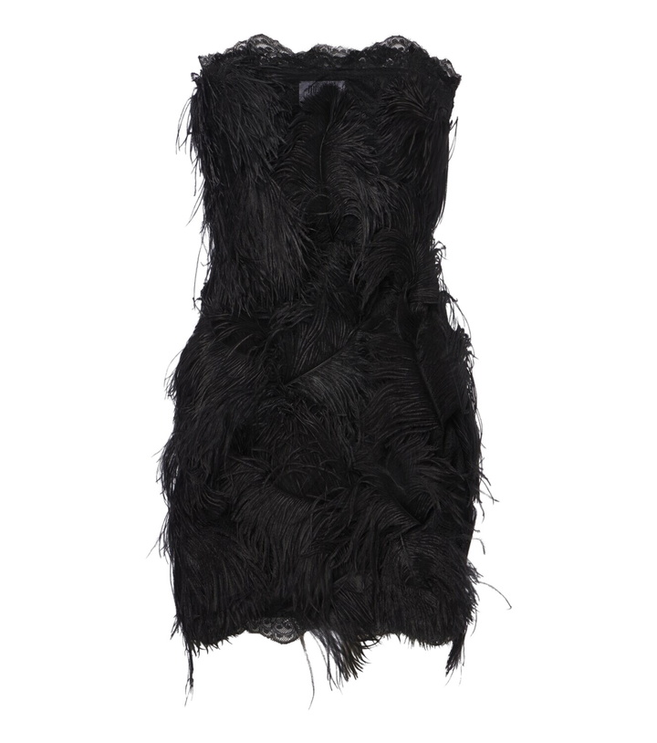 Photo: The Attico Feather-trimmed minidress