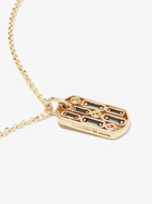 Suzanne Kalan 18kt Yellow Gold Inlay Sapphire Dog Tag Pendant Necklace