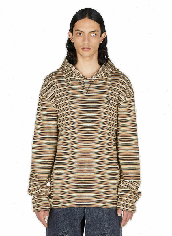 Photo: Acne Studios - Striped Hooded Sweatshirt in Brown
