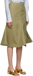 Loewe Green Cotton Midi Skirt