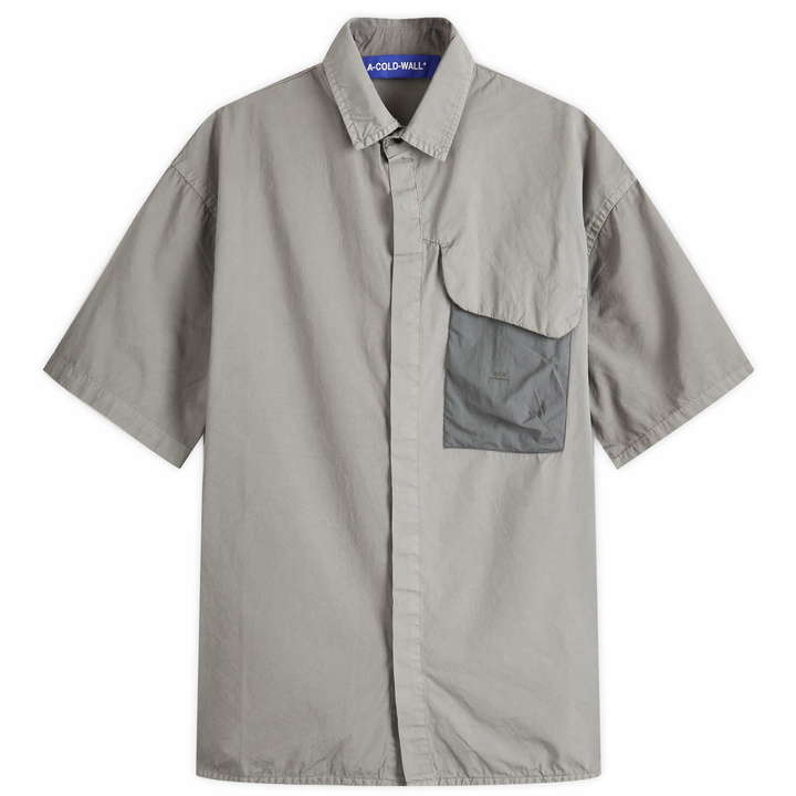 Photo: A-COLD-WALL* Men's Brunswick Short Sleeve Shirt in Grey Stone
