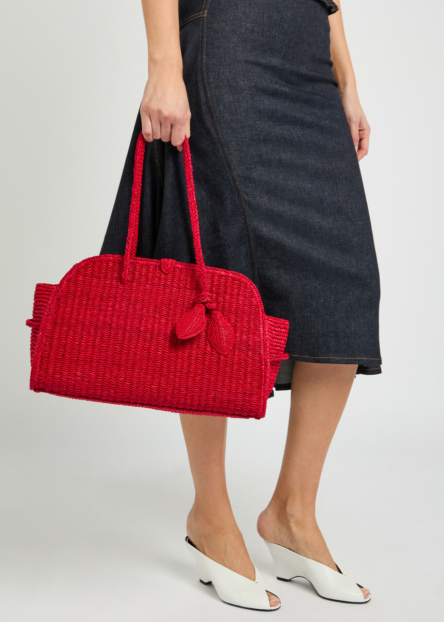 Jacquemus Le Turismo Raphia Raffia Tote bag - Red - One Size