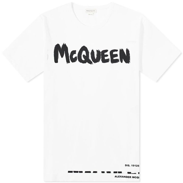 Photo: Alexander McQueen Men's Grafitti Logo T-Shirt in White/Mix