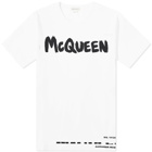 Alexander McQueen Men's Grafitti Logo T-Shirt in White/Mix