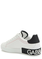 Dolce & Gabbana Portofino Panelled Leather Sneakers White And Black