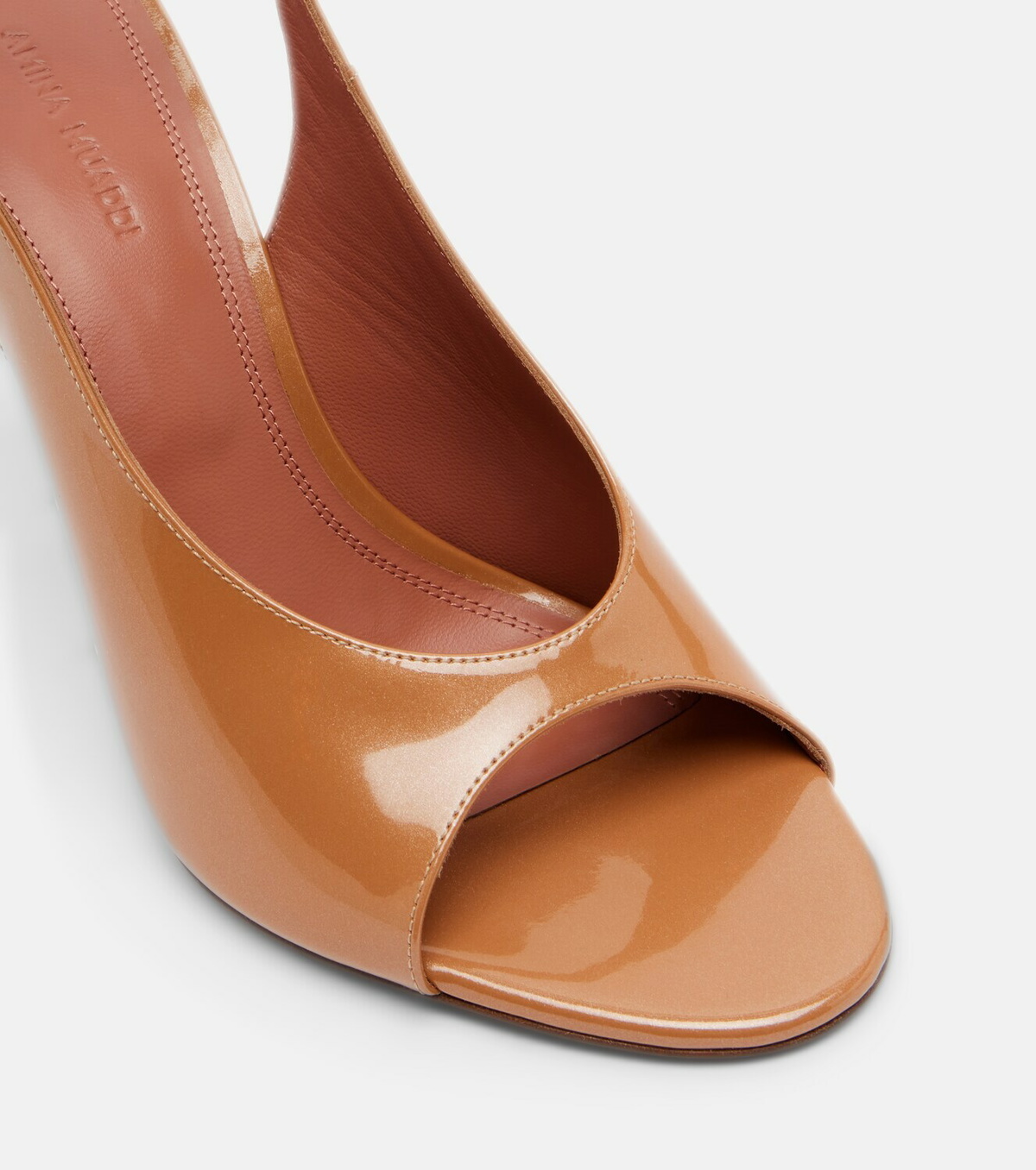 Amina Muaddi Anok patent leather slingback sandals