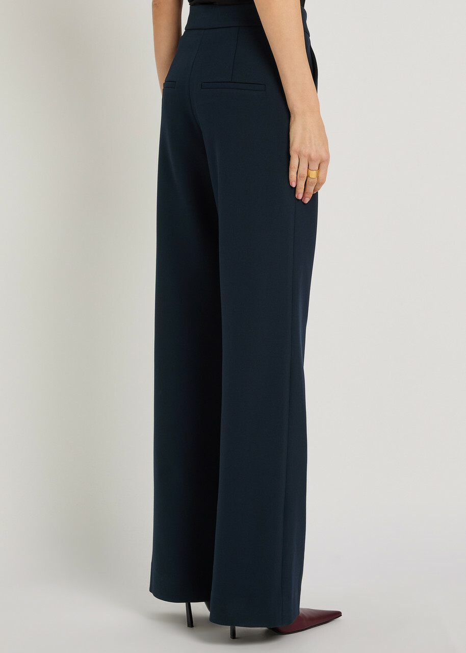 Veronica Beard Tonelli Straight-leg Woven Trousers Navy