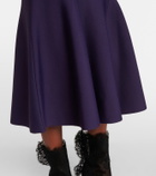 McQueen Lace-trimmed ruffled midi dress
