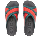 Gucci Men's GRG Rubber Wrap Slide in Black