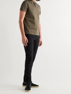 SAINT LAURENT - Slim-Fit Logo-Embroidered Cotton-Piqué Polo Shirt - Green