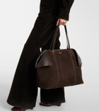 Ferragamo Scarf Large suede tote bag