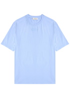 Lanvin Logo-embroidered Cotton T-shirt Blue