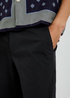 Bode Straight-leg Seersucker Trousers Navy