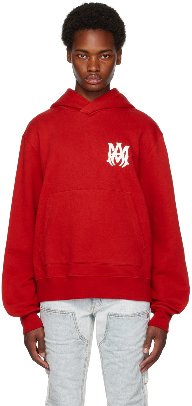 Amiri Bandana Knit Hoodie in Red for Men