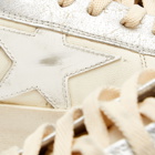 Golden Goose Men's Stardan Leather Sneakers in White/Silver/Beige