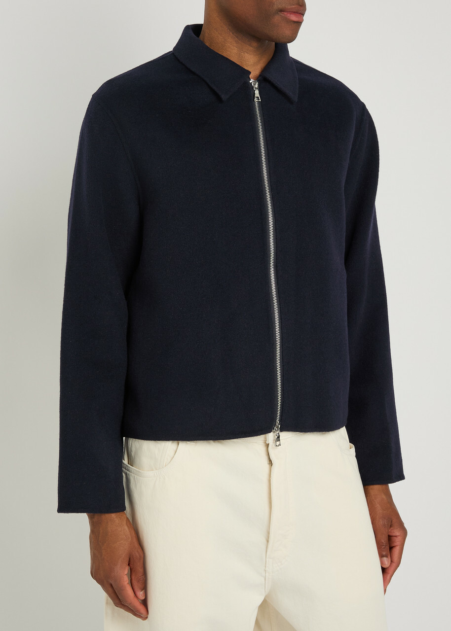 Officine Générale Mazir Wool Bomber Jacket Navy