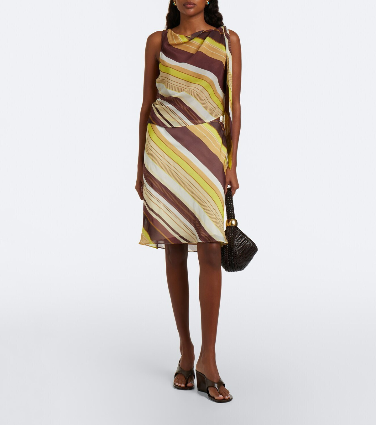 SIR Vivia tie-detail striped top