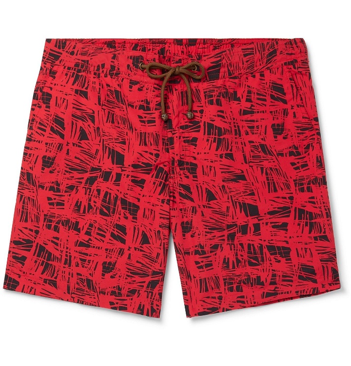 Photo: Thorsun - Charvet Mid-Length Printed Swim Shorts - Red