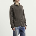 Our Legacy Men's Spray Dye Cherub Wool Line Zip Cardigan in Mud