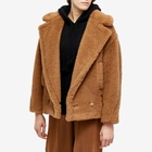 Max Mara Women's Ranghi Teddy Biker Jacket in Camel