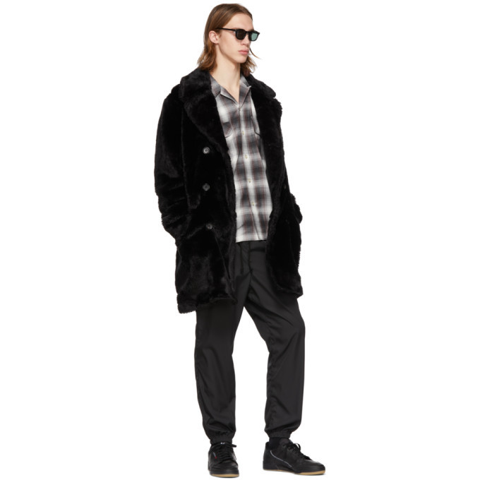 Wacko Maria Black Faux-Fur Coat Wacko Maria