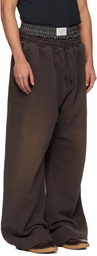 Acne Studios Brown Layered Logo Sweatpants