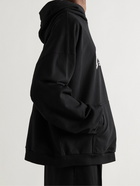 Balenciaga - Oversized Printed Cotton-Jersey Hoodie - Black