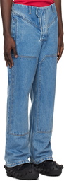 Dingyun Zhang Blue Biker Jeans
