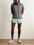 Nike Running - Rise 365 Logo-Print Space-Dyed Dri-FIT Running T-Shirt - Gray
