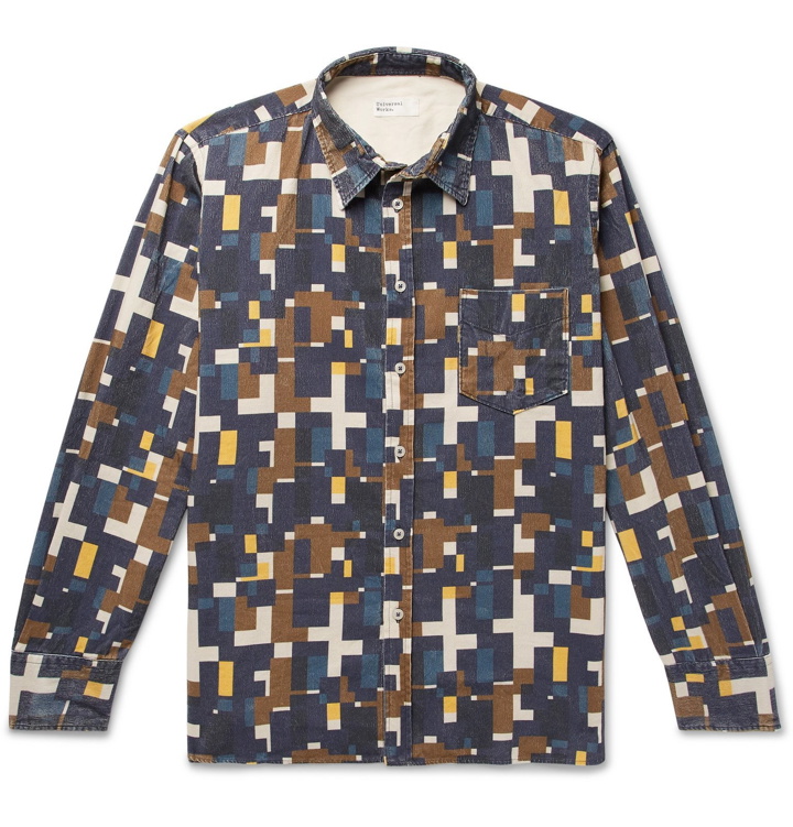 Photo: Universal Works - Printed Cotton-Corduroy Shirt - Blue