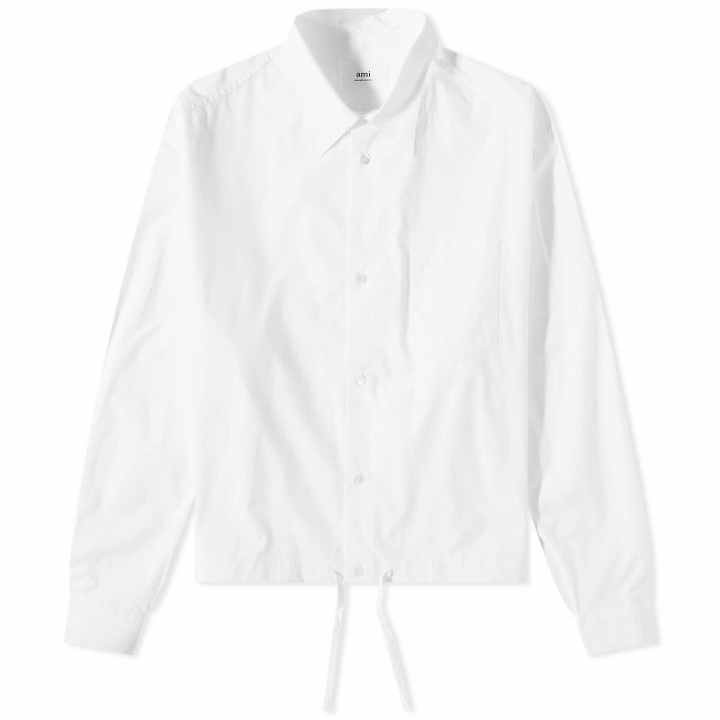 Photo: AMI Men's Drawstring Overshirt in White