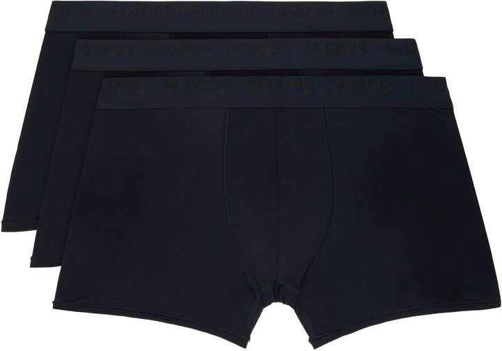 Photo: SKIMS Three-Pack Black SKIMS Stretch 3 Boxer Briefs