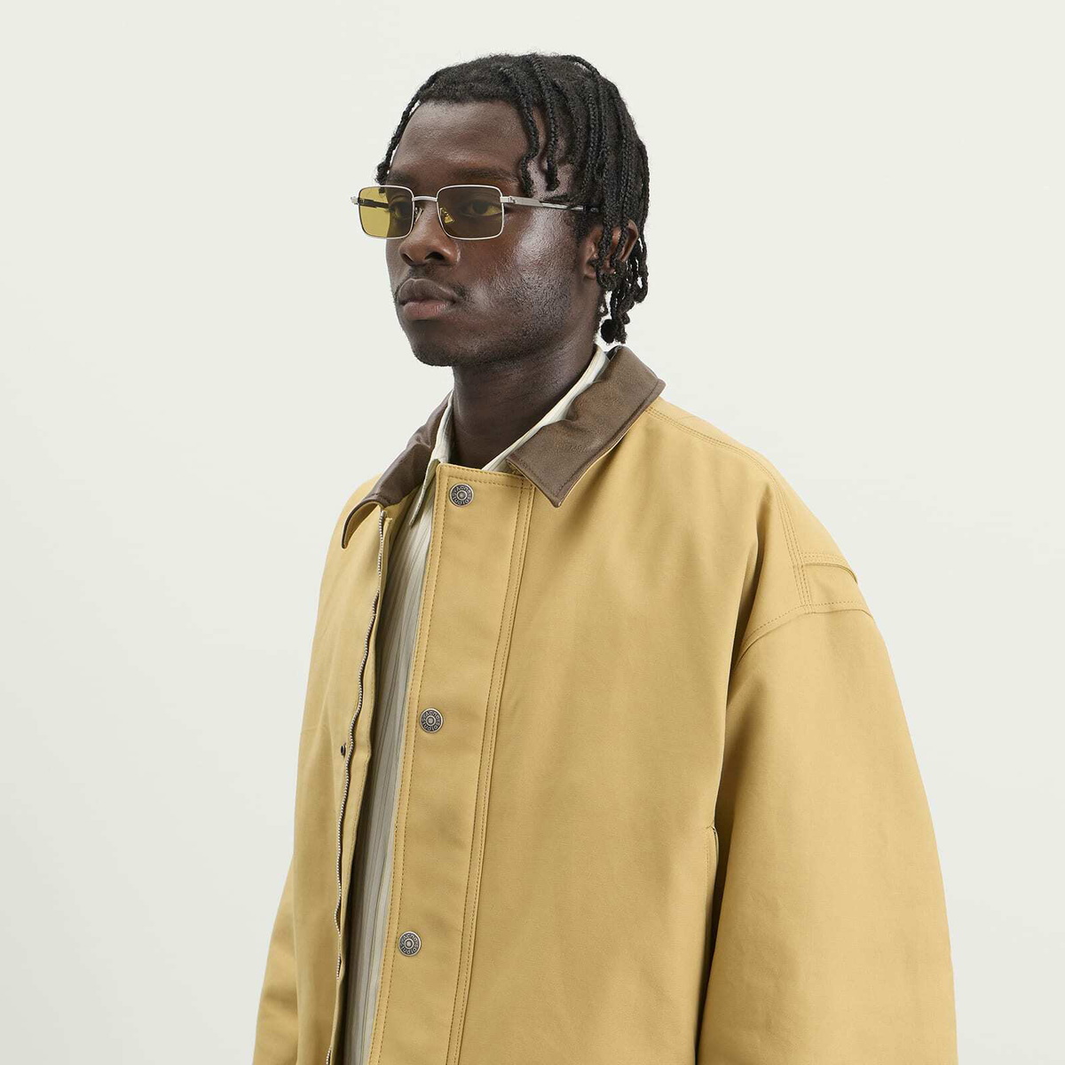 Bottega Veneta Eyewear Bottega Veneta BV1469S Sunglasses in Silver/Yellow 