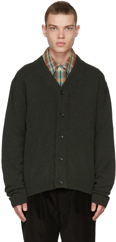 Photo: PS by Paul Smith Khaki Merino Wool Cardigan