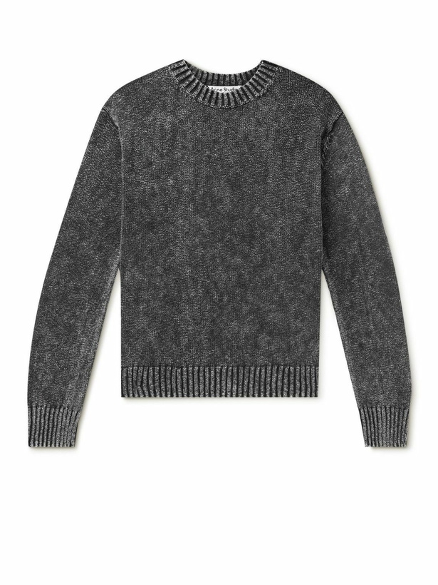 Photo: Acne Studios - Acid-Wash Cotton Sweater - Gray