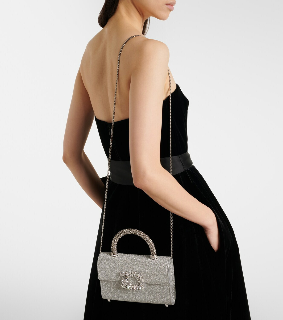 Roger Vivier Jewel Efflorescence Mini glitter tote bag