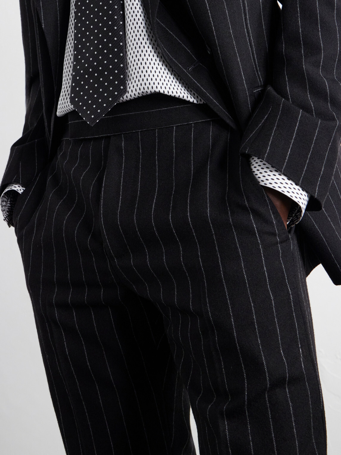 TOM FORD - Straight-Leg Pinstriped Wool-Twill Suit Trousers - Black