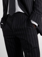 TOM FORD - Straight-Leg Pinstriped Wool-Twill Suit Trousers - Black