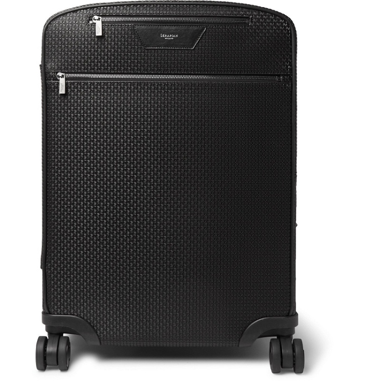 Photo: Serapian - Leather-Trimmed Stepan Coated-Cotton Carry-On Suitcase - Black