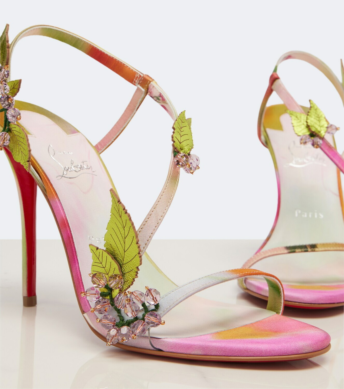 Christian Louboutin Rosa Fruit embellished satin sandals