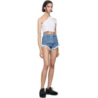 Telfar Blue Denim Cut-Off Shorts