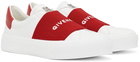 Givenchy White & Red City Sport Low-Top Sneakers