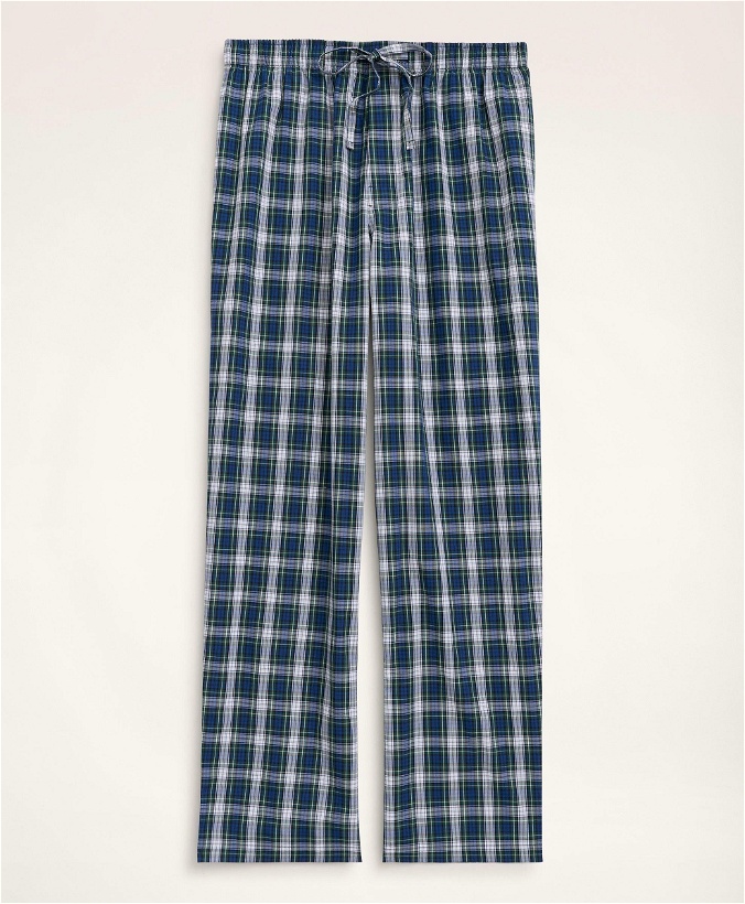 Photo: Brooks Brothers Men's Cotton Broadcloth Tartan Lounge Pants | Blue