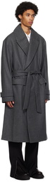 Juun.J Gray Double-Breasted Coat