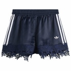 Adidas Women's Firebird Satin Lace Track Short in Night Indigo