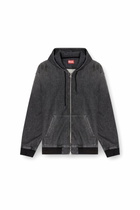 Diesel Zipped hoodie in dirt-effect Track Denim - Sweaters - Unisex - Black