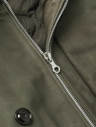 Our Legacy - Compel Plush-Trimmed Leather Jacket - Green