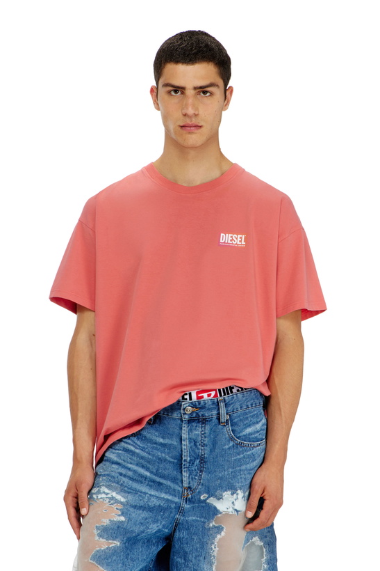 Photo: Diesel T-shirt with transparent back logo - T-Shirts - Unisex - Red